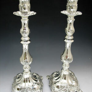 Large Pair of Silver Candlesticks