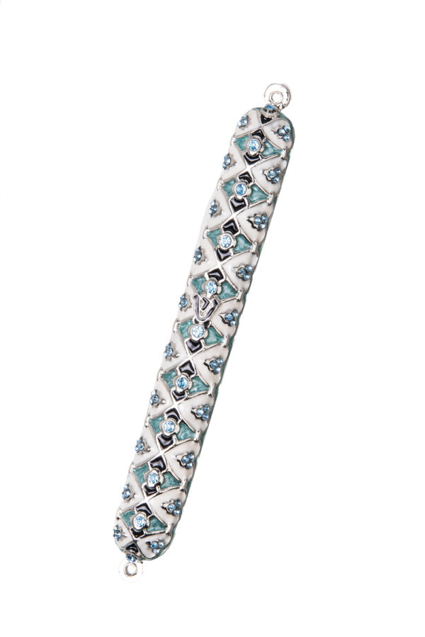 Jeweled Stones Mezuzah - Lime