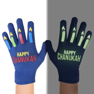 Chanukah Gloves Navy - Kids